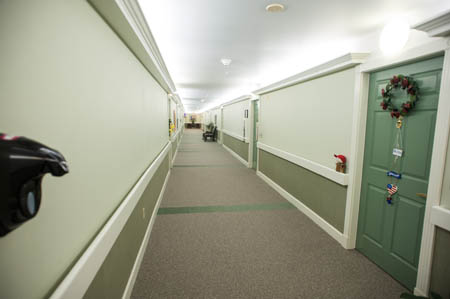 Wide Hallways are a feature of Timberhill Place assisted living in Corvallis, Oregon.